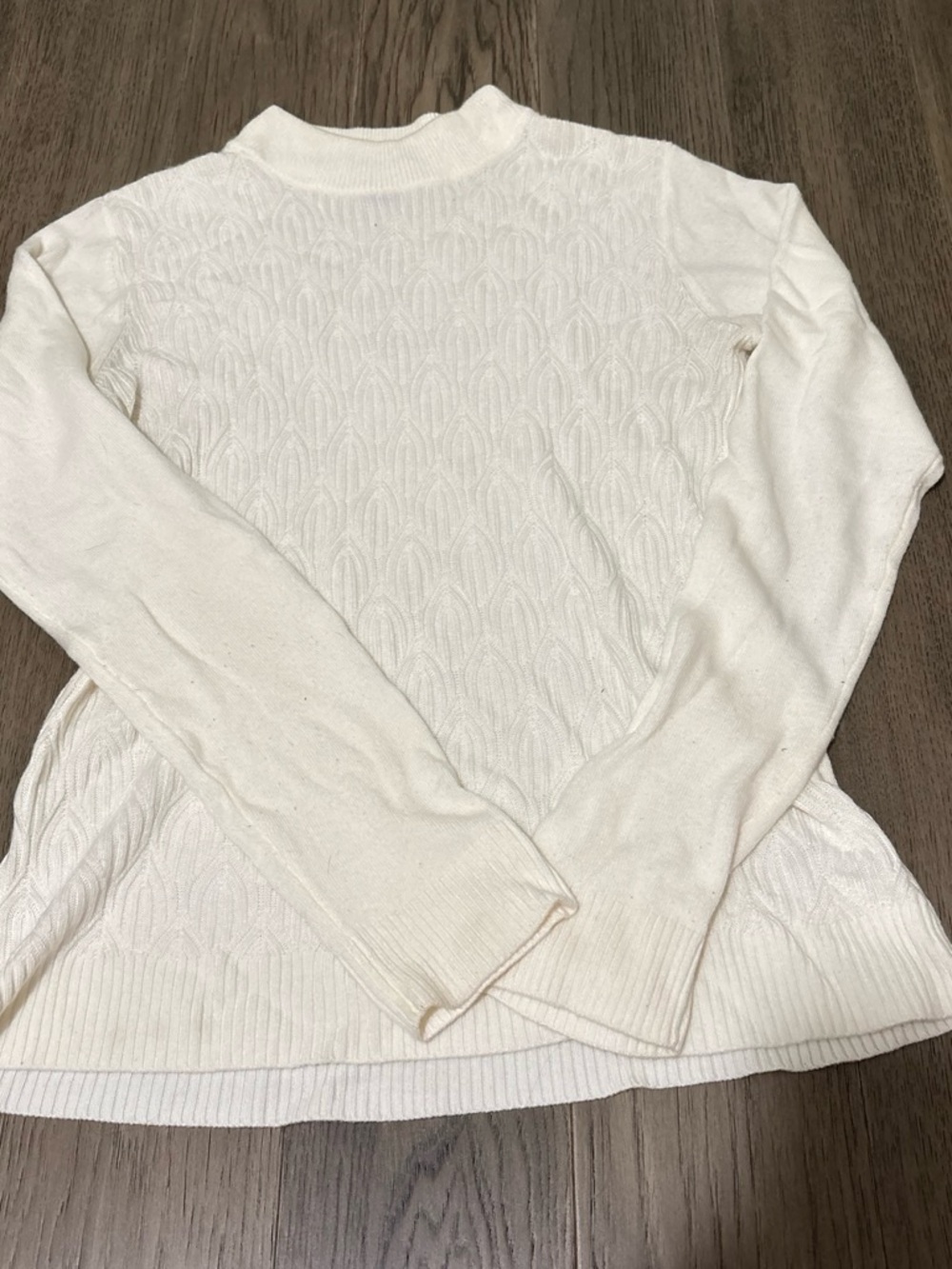 Laura Scott Cream Ribbed Mock Neck Sweater
